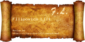 Filipovics Lili névjegykártya
