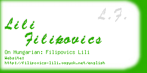 lili filipovics business card